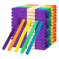 500 PCS Colorful Popsicles Wooden Rainbow Color Craft Handmade Sticks As Shown Wood for School Children. 