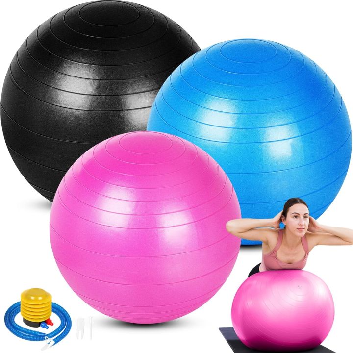 65cm Anti-Burst Stability Exercise Ball with Hand Pump for Fitness & Yoga - New