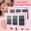 Cosmetic Eyelash Volume Lashes Single Root 300 ANLINNET PIECES EYELASH TUFTS EYELASH KIT FLUFFY HYBRID TRAY FAUX MINK EXTENSION. 