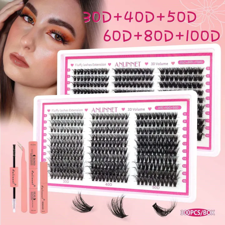 Cosmetic%20Eyelash%20Volume%20Lashes%20Single%20Root%20300%20ANLINNET%20PIECES%20EYELASH%20TUFTS%20EYELASH%20KIT%20FLUFFY%20HYBRID%20TRAY%20FAUX%20MINK%20EXTENSION%20-%20Image%202