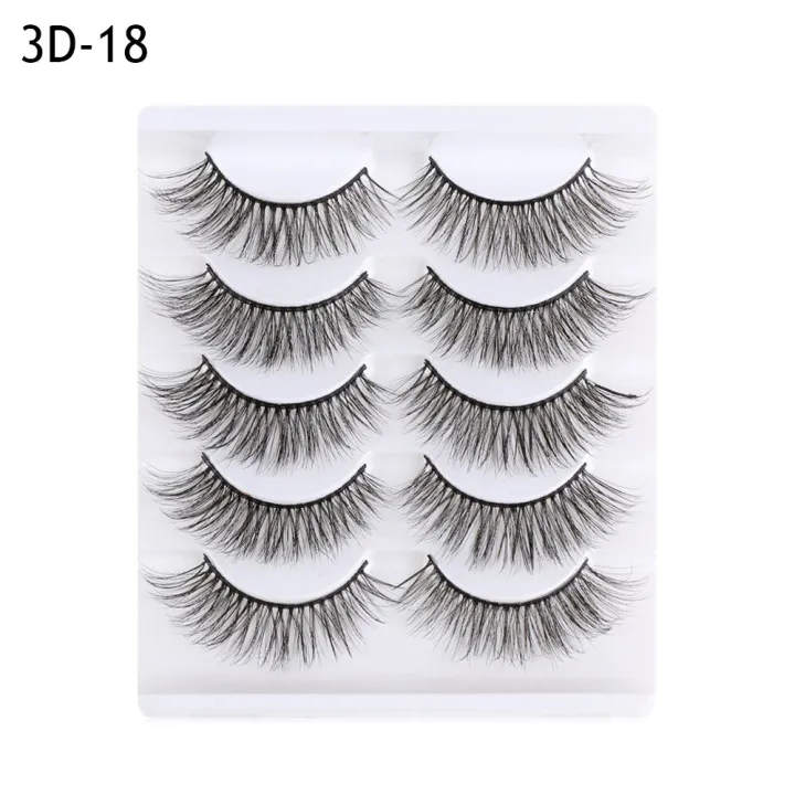 SKONHED%205%20Pairs%20Eye%20Makeup%20Tools%20Thick%20Cross%20Wispy%20False%20Eyelashes%20Natural%20Long%20Eye%20Lash%20Extension%203D%20Soft%20Mink%20Hair%20-%20Image%209