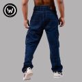 Wraon Dark Blue Solid Premium Denim Cargo Jeans Pant For Men - Fashion | Pants For Men | Men's Wear | Cargo Pants |. 