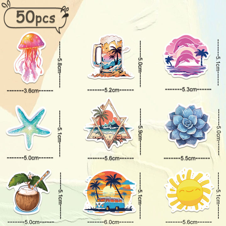 50/100PCS%20Summer%20Coconut%20Girls%20Stickers%20Waterproof%20Cartoon%20Sea%20Vocation%20Aesthetic%20Kindle%20Ipad%20Phone%20Laptop%20Diary%20Planner%20Sticker%20-%20Image%206