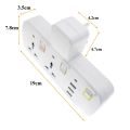 Cordless Universal Wall Multiplug With Individual Switches, USB Extension Board And LED Indicators (3 Socket, 2 USB & 1 Type-C Outlet). 