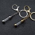NEW Cylinder Glass Vial Keychain for Ash Sand Steel Wishing Bottle Pendant Keepsake Openable Screw Cap Perfume Jars. 