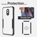 Bumper case for OnePlus 7 / 6T - Slim Clear Back with Shockproof Soft TPU Bumper Frame Cover - Black and transparent. 