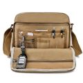 Men's All Seasons Canvas Solid Color Vacation Square Zipper Shoulder Bag - Casual Travel Bag. 