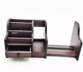 Xingli Brown Polished Multi-Functional Wooden Pen Stand/ Holder / Mobile Holder/ Visiting Card And Remote Stand. 