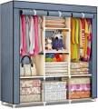 3-Door Foldable Wardrobe for Clothes Organizer Collapsible Fabric Wardrobe. 