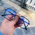 Blue Ray Cut Glass Using Mobile TV And Laptop Black Metal Frame Glass For Men. 