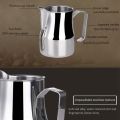 EITGZWAS 1x 350Ml Stainless Steel Milk Frothing Pitcher Jug Espresso Coffee Milk Mugs & 10Pcs 2 Styles Coffee Machine Brush. 