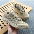 Daily outdoor hiking mountaineering shoes with breathable and non slip mesh, large sole, mens walking shoes, trendy lace up. 