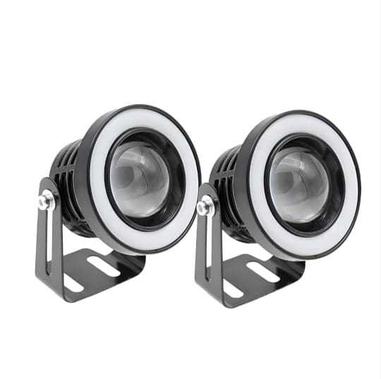 Car Fog Lamp  Angel Eye LED DRL Projector Cob Light 89mm (3.5 inches Front, 2.5 inches Back) - Set of 2