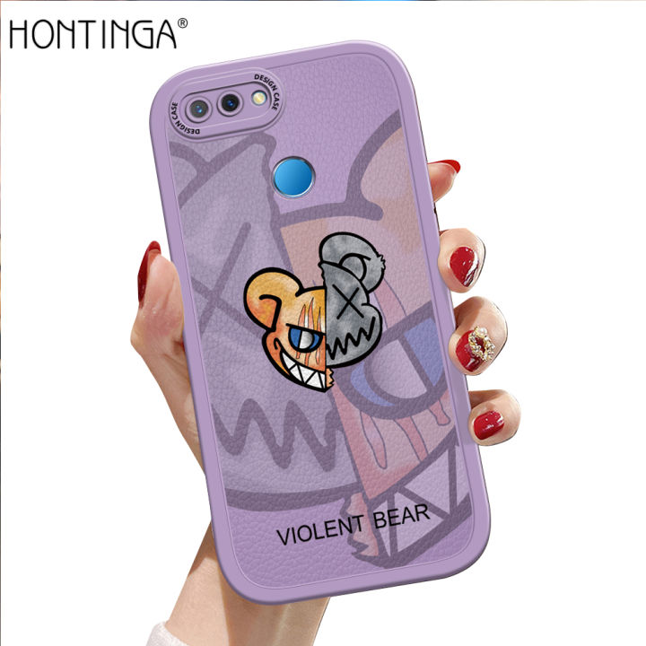 Hontinga for Realme Pro U1 OPPO F9 F9 Pro Back Cover PU Leather