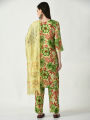 Women Green Floral Printed Panelled Pure Cotton Kurta with Palazzos & With Dupatta (DK-94). 