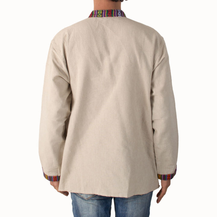 Binay%20Embroidery%20Cream%20Nepali%20With%20Bhutani%20Borderd%20Kurta%20Shirt%20For%20Men%20-%20Fashion%20%7C%20Men's%20Wear%20%7C%20Kurtha%20Shirts%20%7C%20-%20Image%203