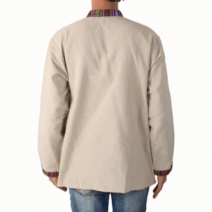 Binay%20Embroidery%20Cream%20Nepali%20With%20Bhutani%20Borderd%20Kurta%20Shirt%20For%20Men%20-%20Fashion%20%7C%20Men's%20Wear%20%7C%20Kurtha%20Shirts%20%7C%20-%20Image%203