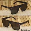 Flat Top Black & Golden Black Round Trendy Couple Sunglasses For Unisex. 