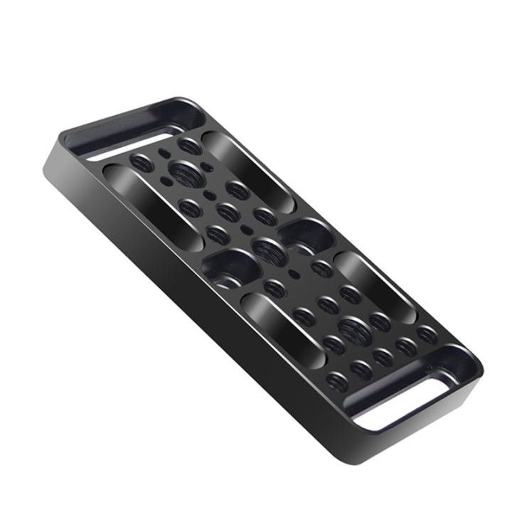 1 Piece Switching Plate Camera Mounting Cheese Plate for Railblocks Dovetails and Short Rods (Longer Version) Black Aluminum Alloy + Stainless Steel
