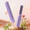 Rechargeable Mini Hair Straightener Brush, Portable Straightening Comb. 