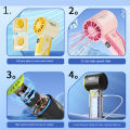OUMERY Handheld Turbo Fan 100 Speed Adjustable Outdoor Portable High Speed Fan Fast Cooling Fan Silent Fan for Work and Study C. 