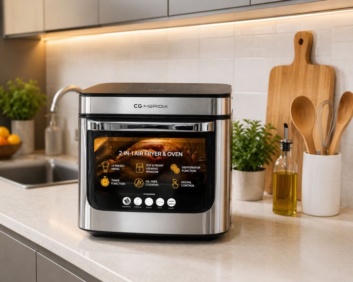 CGMERIDIA 13 Liters  2 in 1 Air fryer With Oven (CGMRAF013L) 1800 Watt