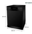 Faber dishwasher 14 place setting (FFSD 8PR 14S), free standing, 8 program, Silver. 
