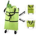Durable 2 in 1 Collapsible Shopping Cart Reusable Lightweight Folding Cart Waterproof Easy Storage Shopping Bag Carts Supermarket. 