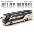 High Quality High Imitation Bus Shape Double Sightseeing Bus Vehicle Model Alloy Bus Model Pull Back. 