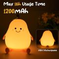 Pear Shape Silicone Night Light, LED Night Light Baby with 7 Light Changes, USB Charging, Mini Table Lamp, LED Bedside Lamp, Children's Touch Lamp for Children, Baby, Bedroom, Sleeping,. 