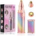 2 In 1 Electric Eyebrow Trimmer Makeup Painless Eye Brow Epilator Mini Shaver Razors Women Portable Facial Body Hair Remover. 