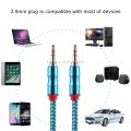 3.5mm Aux Cable, Fabric Coated, 2 Meter. 