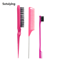 Sutuiying 3PCS Hair Brush Set,Hair Styling Comb Including Dual Sided Edge New style Brush Rat Tail Comb and Teasing Comb for Women Girl Barber. 