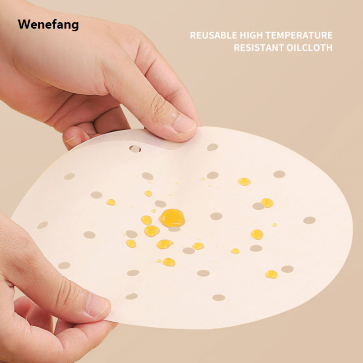 Wenefang 50PCS 7.5-22cm Round Steamer Pad Paper Air Fryer Liners Basket Mat Dumplings Cooking Baking Pastry Tools For Kitchen Accessories