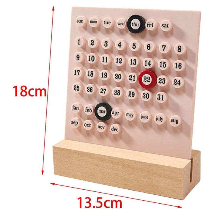 Wooden%20Desk%20Calendar%20Perpetual%20Calendar%20Retro%20Home%20Unique%20Gifts,Month%20Date%20Display,%20Desk%20Decorations%20for%20Office%20Pink%20-%20Image%206