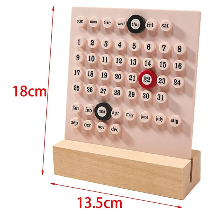 Wooden%20Desk%20Calendar%20Perpetual%20Calendar%20Retro%20Home%20Unique%20Gifts,Month%20Date%20Display,%20Desk%20Decorations%20for%20Office%20Pink%20-%20Image%206