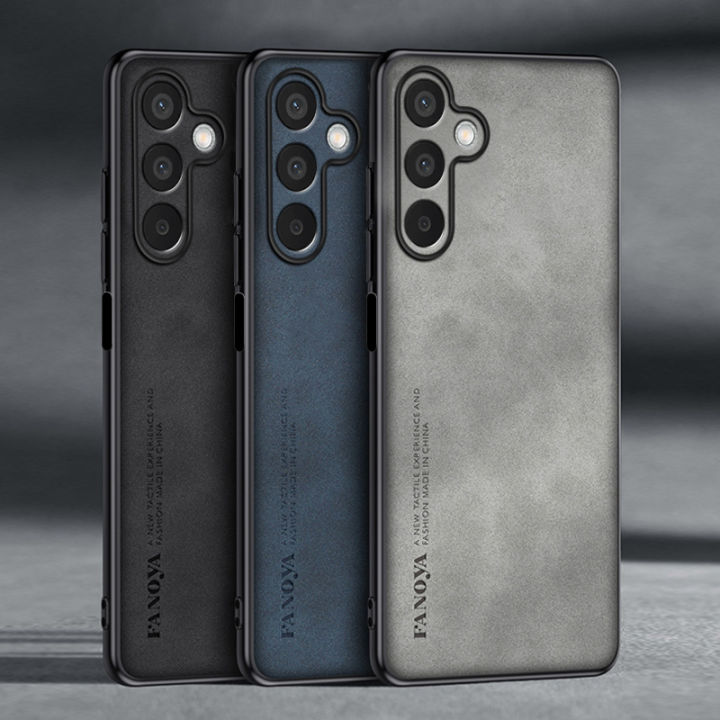 Vantime%20for%20Samsung%20Galaxy%20M15%205G%20PU%20Leather%20Case%20Lens%20Cover%20Matte%20Slim%20Back%20Shockproof%20Casing%20-%20Image%202