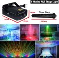Small RGB Laser Lighting LED Projector for Lighting of Diwali, Party, with Mini-Tripod Stand (6 Lighting Modes). 
