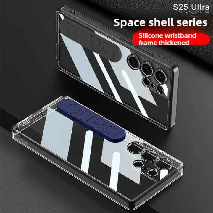 HODON%20Transparent%20With%20Wristband%20Phone%20Case%20for%20Samsung%20Galaxy%20S25%20Ultra%20S25%20Plus%20Cases%20Clear%20Silicone%20Shockproof%20Protective%20Hard%20Back%20Cover%20-%20Image%203