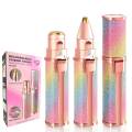 2 In 1 Electric Eyebrow Trimmer Makeup Painless Eye Brow Epilator Mini Shaver Razors Women Portable Facial Body Hair Remover. 