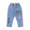 Baby Letter Print Blue Jeans Pants. 