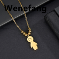 Wenefang Nextvance New Trend Boy Girl Kids Necklace Stainless steel Engraved Custom Name Date Beads Chain Pendant Family Jewelry Gift. 