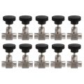 10X 1/4 Inch Equal Female Thread 304 Stainless Steel Flow Control Shut Off Needle Valve. 