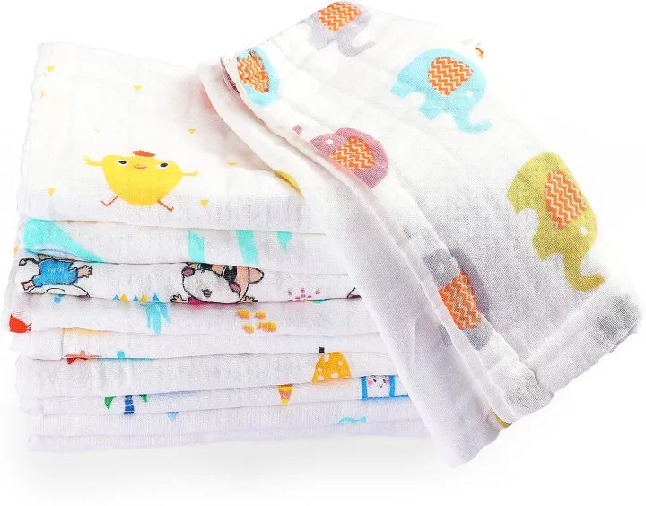 5%20Pcs%20Muslin%20Hanky%20Set%20Soft%20Multicolour%20-%20Image%202
