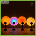 Sunset Lamp Light Lamp Rainbow Floor Lamp Sun Never Sets Projection Night Light With Stand USB Charging Wall Decoration Light. 