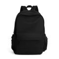 Plain Black Korean School College Bag Travel Backpack for Unisex. 