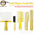 Sutuiying Professional Barber Styling Comb Kits Gold Hairdressing Neck Brush New Electroplated Oil Head Combcomb Men Salon Wide Tooth Comb. 