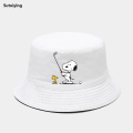 Sutuiying 1pc Snoopy Printed Bucket Hat Breathable Sun Hat Outdoor Sports Vacation Travel Foldable Fisherman Cap For Men Women Spr. 