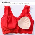 Huangdian 【linfang store】Silicone Bra Mastectomy Bra Red Lace Pocket Bra Profesional 95c For Breast Forms Prosthesis Cancer Artificial Boobs D30. 