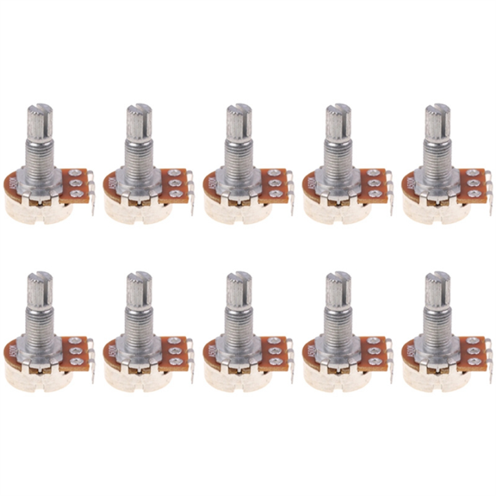 A500K Potentiometer Spline Small Pot Electric Guitar Bass Effect Amp Tone Volume 18mm Easy to Use